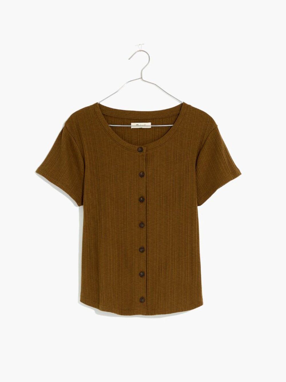 Madewell Pointelle Button-Front Slim Tee XS